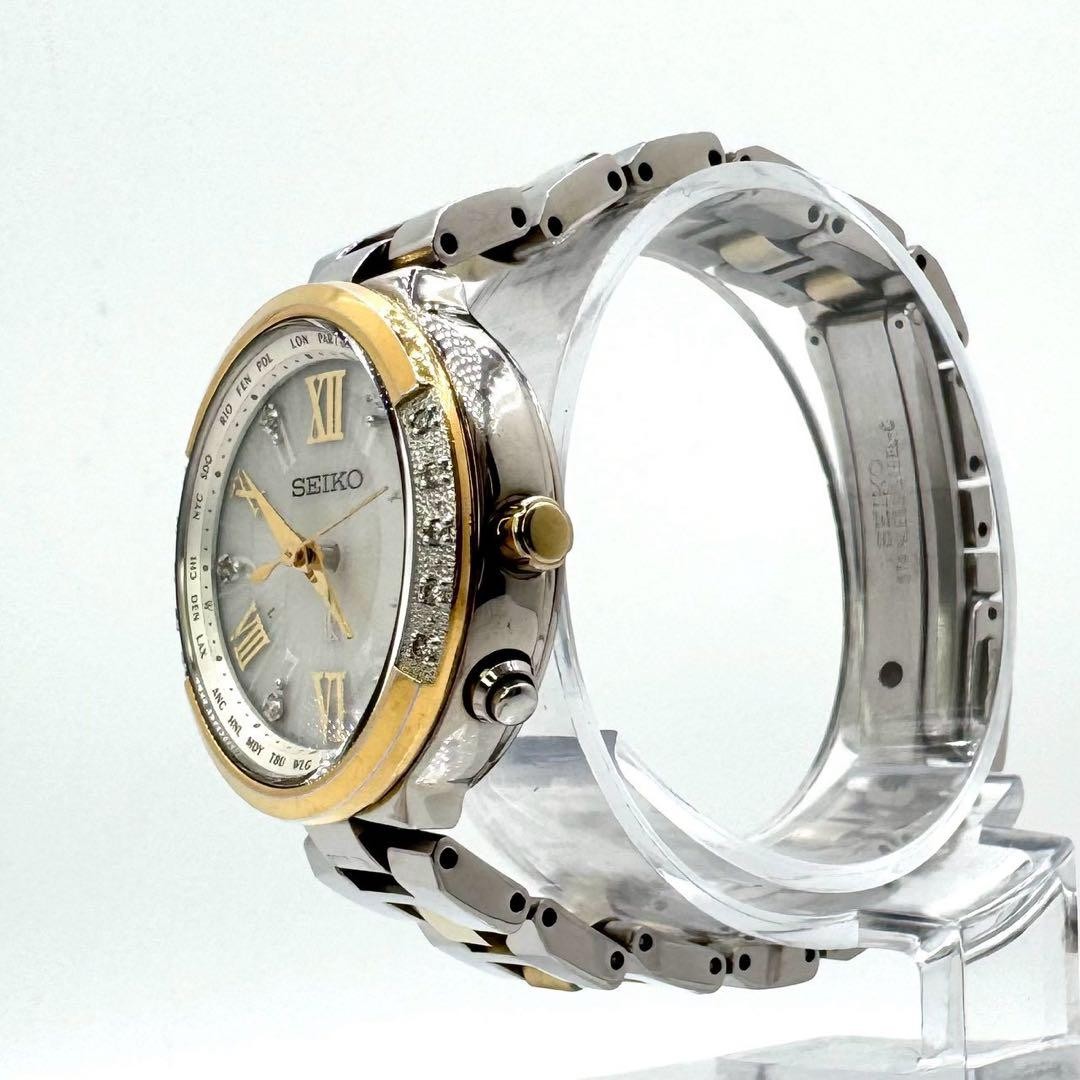 Seiko Lukia Limited 1500P SSVV030 16P Diamond Bezel Solar Radio Working Japan image 5
