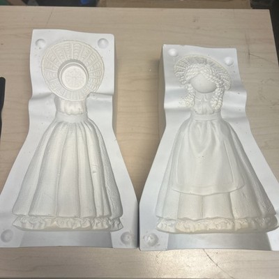 VTG 1988 Gare Inc 1287 Ceramic Slip Casting Mold  9 x8 x15  Amish Girl