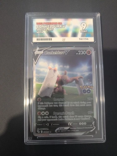 Pokémon TCG Conkeldurr V Special Art Rare 074/078 ACE GRADED 9 MINT