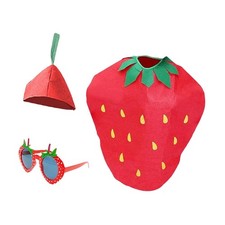 Kids Strawberry Costume Set Decorative Dress up for Role Play Holiday Masquerade