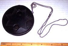 New Basketweave Leather 7 seven point Star Badge Holder