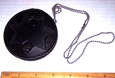 New Basketweave Leather 7 seven point Star Badge Holder