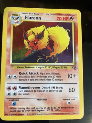 Pokémon 2nd Edition Flareon Holocard 3/64