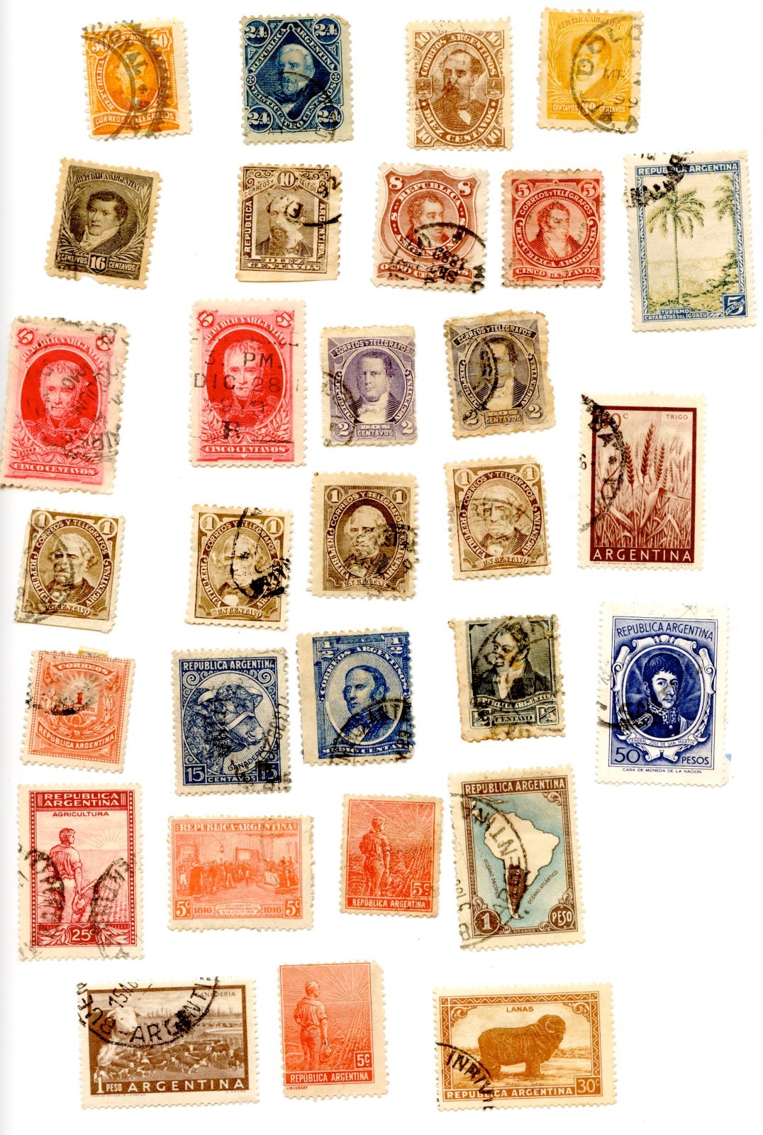 Argentina Early Stamps Mix Classics & Pictorials 1890s–1930s Used