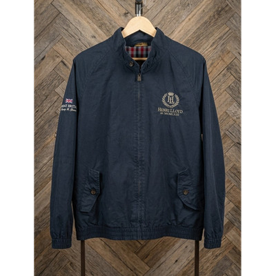 Henri Lloyd Herren Bomberjacke Blau Gr. L Baumwolle Stehkragen Logo Zip
