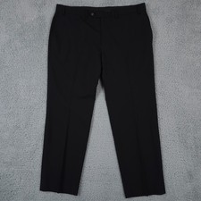 Lauren Ralph Lauren Pants Mens 38x29 Black Wool Blend Flat Front Trousers Office