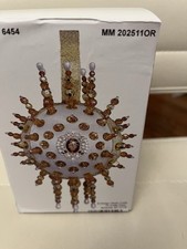 Mary Maxim Beaded Christmas Ornament Kit Sealed Gold White Sequins