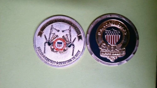 CHALLENGE COIN UNITED STATES COAST GUARD PIPE BAND EST 1790