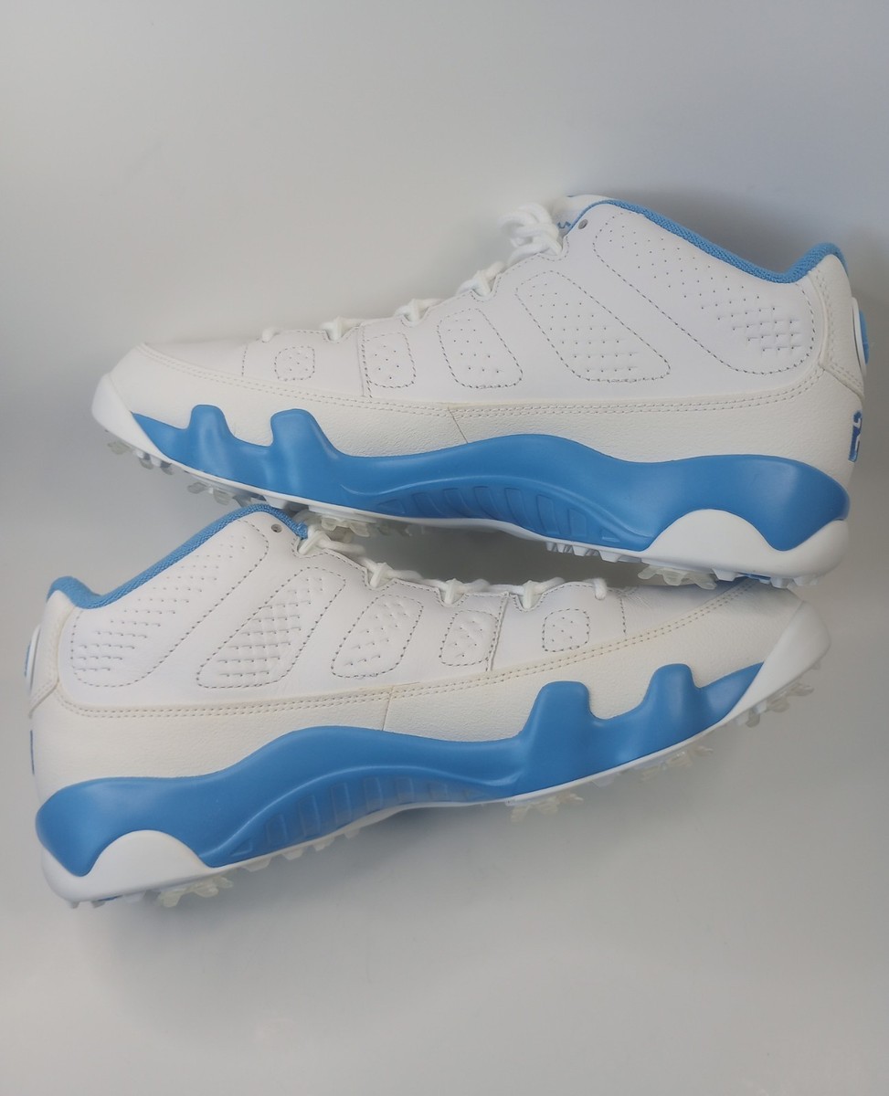 Nike Men's Air Jordan 9 Golf Shoes White University Blue Size 11.5