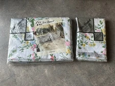 Vintage Lady Pepperell Floral Full Flat Sheet & Pillow Cases No-Iron Percale NOS