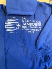 2019 WORLD SCOUT JAMBOREE AUTHENTIC HOODED SWEATSHIRT-NEW ROYAL BLUE