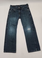Levi's 514 Kids Boys Slim Straight Jeans Medium Wash Regular 24x22 Knee Worn