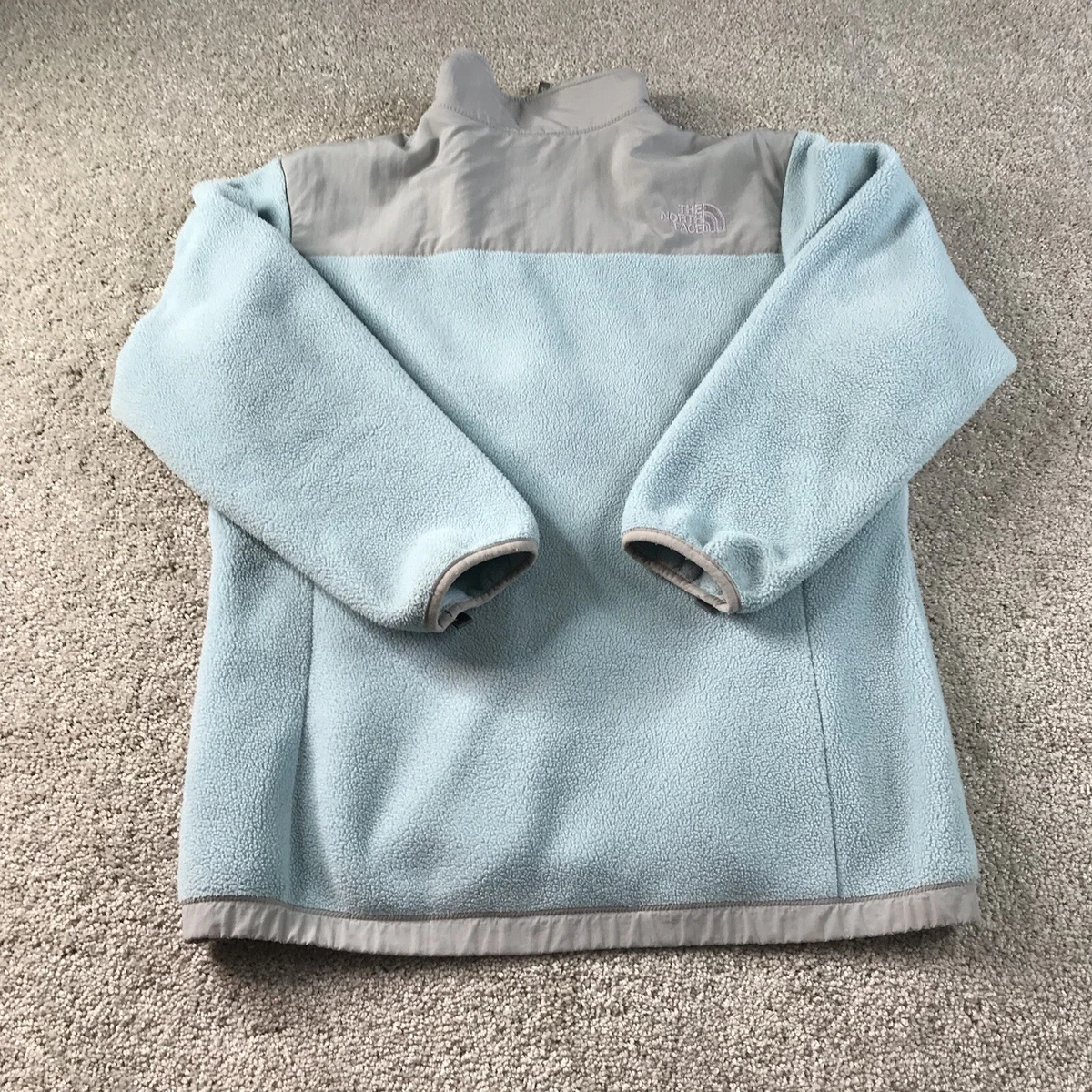 The North Face Girl s light Blue Gray Denali Fleece Jacket Sz XL