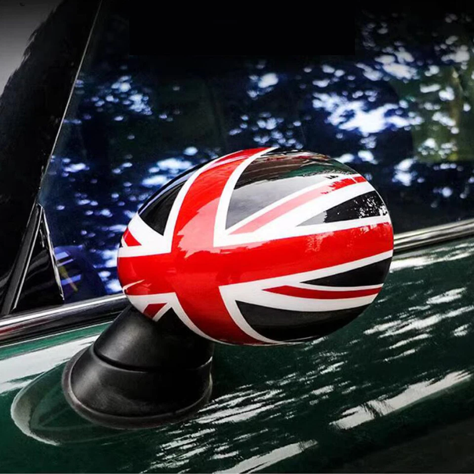 For MINI Cooper R55 R56 R57 R60 R61 Red Black Jack Side Mirror Cover Manual Fold Foto 4 de 4