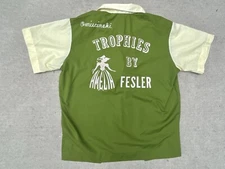 Vintage 1960s Imperial Vest Jac Bowling Shirt Chain Stitched script Victorian M