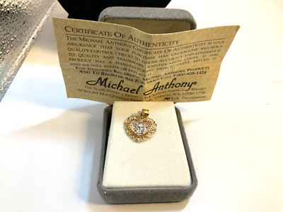 VINTAGE MICHAEL ANTHONY MA 14K TRI GOLD HERZ AMOR PFEIL ENGEL ANHÄNGER