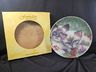 Baum Bros. Formalities Country Cat Plate, 2 Siamese Kittens/New IB w.Free Hanger