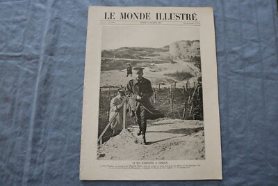 1919 OCT 19 LE MONDE ILLUSTRE MAGAZINE-LE ROI D'ESPAGNE A VERDUN -FRENCH-NP 8439
