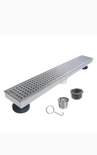 RELN 28 in. Stainless Steel Linear Shower Drain with Square Pattern Drain Cover