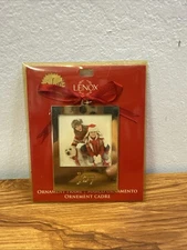 Lenox "JOY" Ornament Photo Frame Ornament 2" x 3.25" NEW 2"x2" Opening Gold