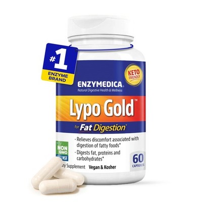 Enzymedica Lypo Gold - Protease, Amylase & Lipase 60 Count, No Color