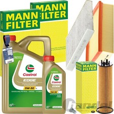 MANN FILTERSET+CASTROL 5W30 ÖL passend für AUDI A3 8Y Q3 VW GOLF 8 TOURAN 5T TDI