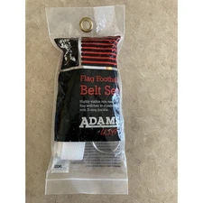 Adams Flag Football Set White Belt and Two Yellow Flags Up to 42 in. NOS Read