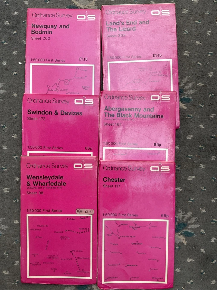 Vintage Bundle First Series 1:50 000 Ordnance Survey Maps. Various Areas UK - Image 1 of 1