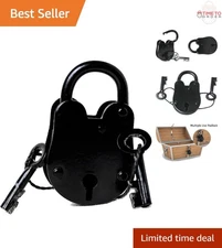 Old Fashion Lock Cast Iron Antique 3.5 Inch Jailer Lock for Trunks Decor