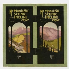 Mt Manitou Scenic Incline Trip Brochure Colorado Springs Colorado 1920's