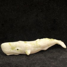 SPERM WHALE CARVING NATURAL CAULIFLOWER JADE QUARTZ CRYSTAL MINERAL SPECIMENS.