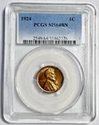 1924 WHEAT PENNY "PCGS MS64 BN"🔥ALMOST RB, BEAUTIFUL COLOR FOR A 106 YEARS💥 ✅
