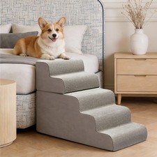 Foam Pet Stairs 4-5 Steps for Bed, Couch, Car Detachable Portable for In/Outdoor