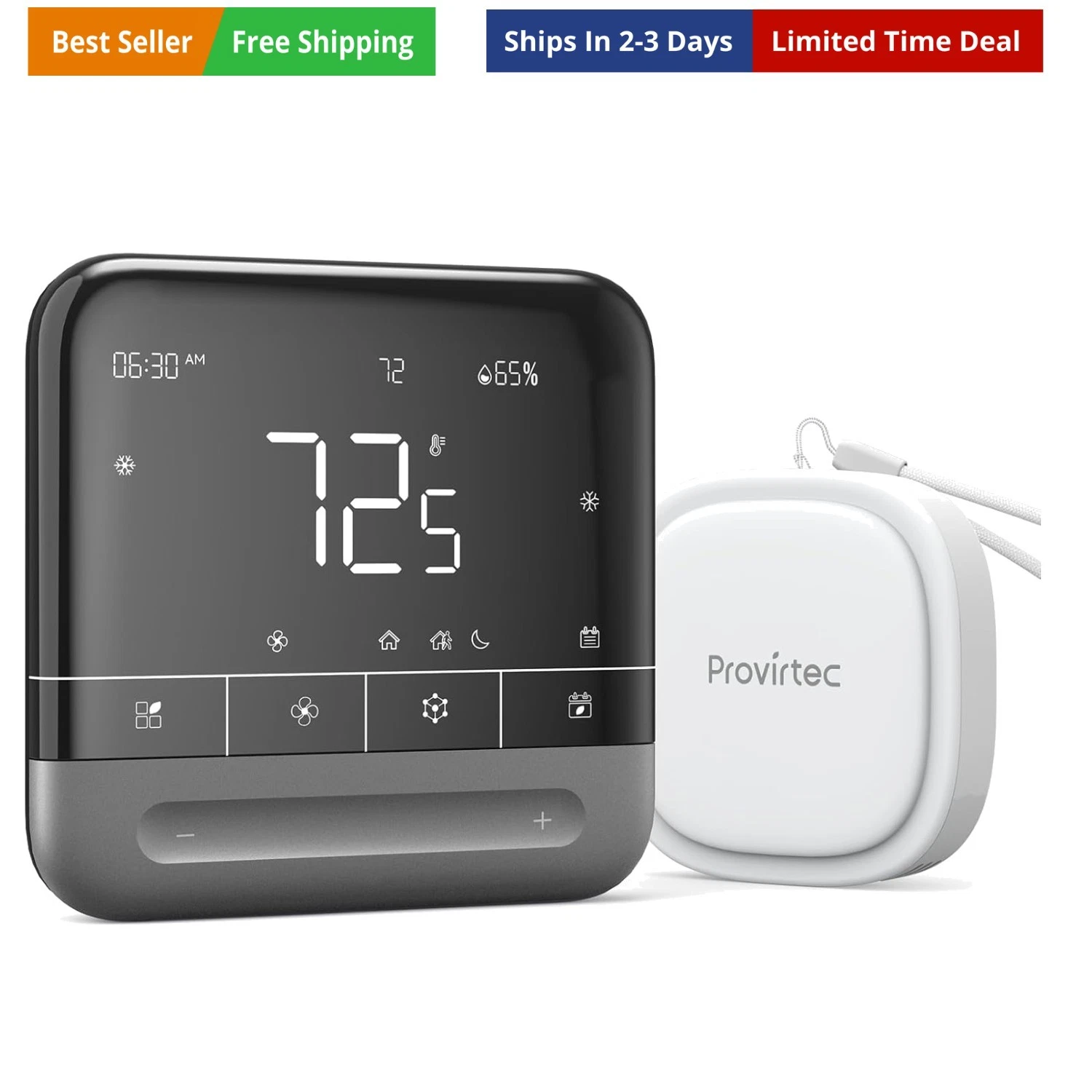 Smart Thermostat for Home with Room Sensor, 7 Days Programmable, Energy Savin...