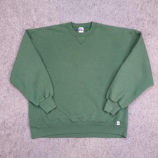 Vintage Russell Athletic Sweatshirt Mens XL Green Crewneck Blank Made In USA 90s