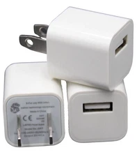 USB Wall Cube Fast Charging Block For Smart Phones USB Port New 3 Pack