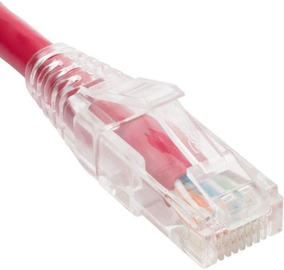 ICC PATCH CORD CAT6 CLEAR BOOT 1' RED ICPCST01RD UPC 633758094313 - Installat...