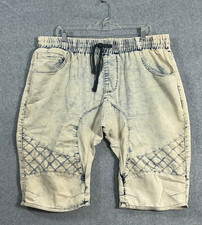 Smoke Rise Shorts Men Sz XL Distressed Denim Light Blue Punk Biker Grunge Y2K