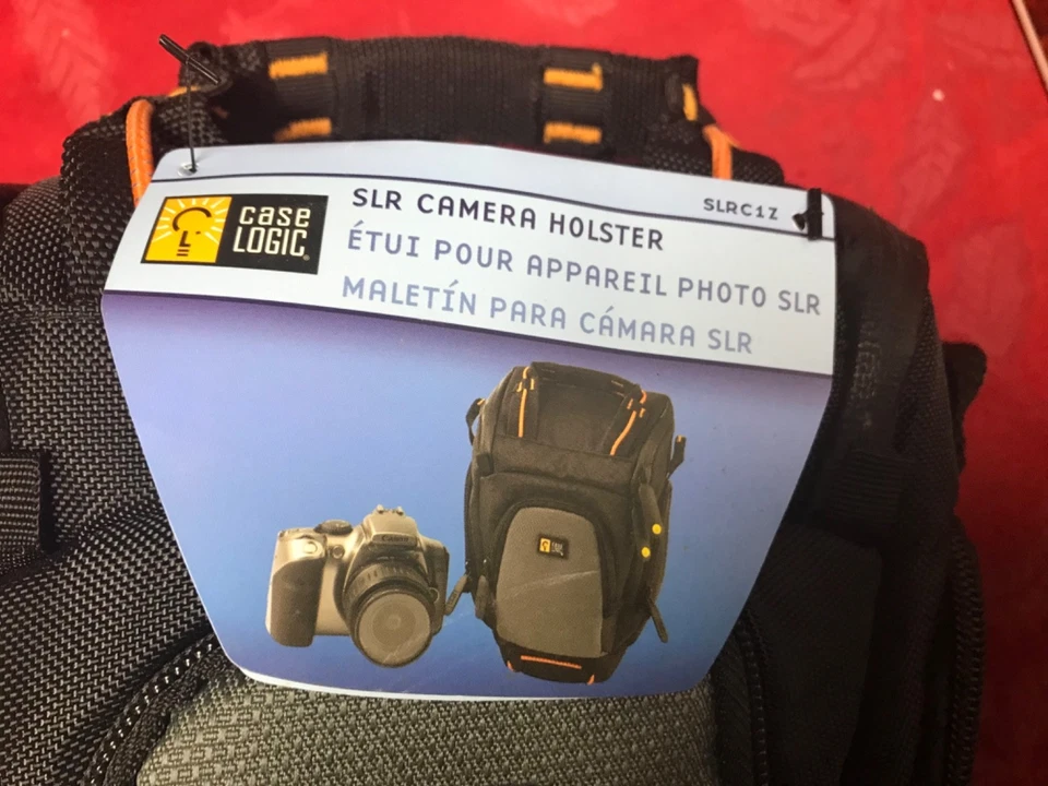 Case Logic SLR Zoom Camera Holster Bag SLRC-1Z Black/Gray/Orange NEW - Image 2 of 4