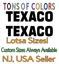 TWO TEXACO Die Cut Vinyl Decals Chief Motor Oil Ford Chevy Olds Pontiac Havoline