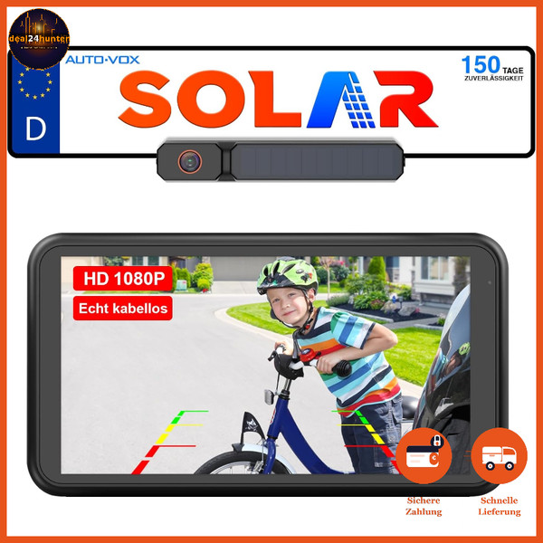 "RüCkfahrkamera Kabellos 5\" 1080P Wasserdicht DIY Installation FüR Auto"-image