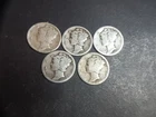 5 Different Mercury Silver Dimes