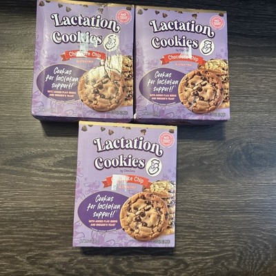 3 Boxes Lactation Cookies Chocolate Chip Exp 06/2026 Supports Milk Supply Mother