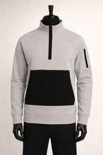 Men s Gray Sport Fleece Half-Zip Pullover Sweatshirt Size Medium NWT