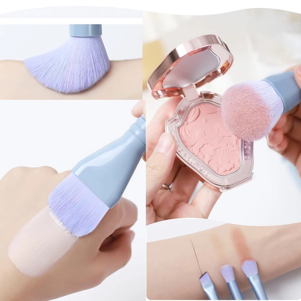 Reise Schminkpinsel Set 5 Stück Spiegel Etui - Bild 4 von 4