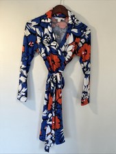 DIANE VON FURSTENBERG 6 abito avvolgente floreale seta cotone dalia corallo