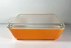 Vintage Pyrex 0503 & 503C W/Lid Orange Refrigerator Dish