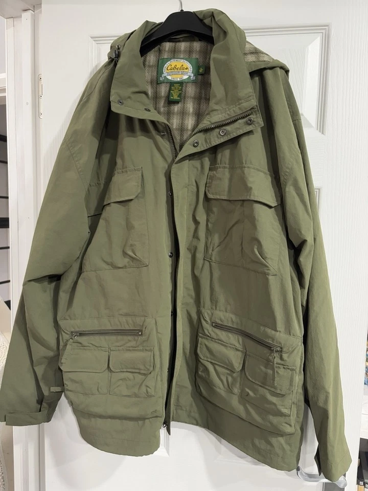 Vintage Carbela Jacket Army Green Outdoor Fishing Hunting Jacket Multi Pocket XL
