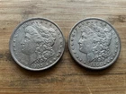 US Morgan Silver Dollars 2 coins circulated details Pre 1904 Lot W9