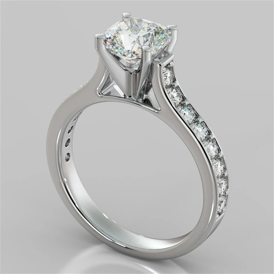 2.32 Ct Cushion Cut Lab Grown Diamond Engagement Ring solid 950 Platinum - Image 3 of 4